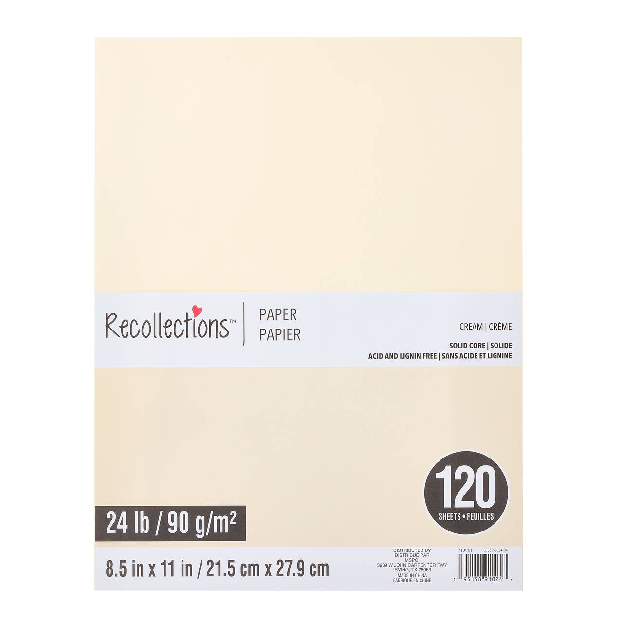 8 Packs: 120 ct. (960 total) 8.5" x 11" 24lb. Solid Core Paper by Recollections™